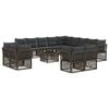 vidaXL Ensemble de canap&eacute; de jardin 14 pcs Gris polyrotin