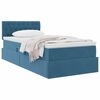 vidaXL Lit de Rangement avec matelas Bleu fonc&eacute; 90 x 200 cm Velours