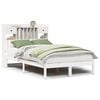 vidaXL Lit biblioth&egrave;que sans matelas blanc 135x190 cm bois pin massif