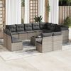 vidaXL Salon de jardin avec coussins 13 pcs gris r&eacute;sine tress&eacute;e
