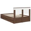 vidaXL Cadre de lit Ch&ecirc;ne brun 135 x 190 cm Bois Ing&eacute;nierie