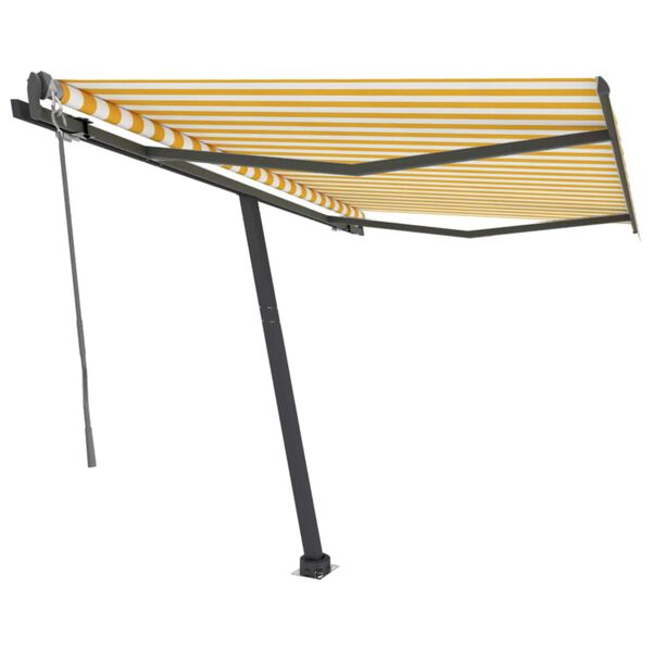 vidaXL Auvent automatique sur pied 350x250 cm Jaune/Blanc