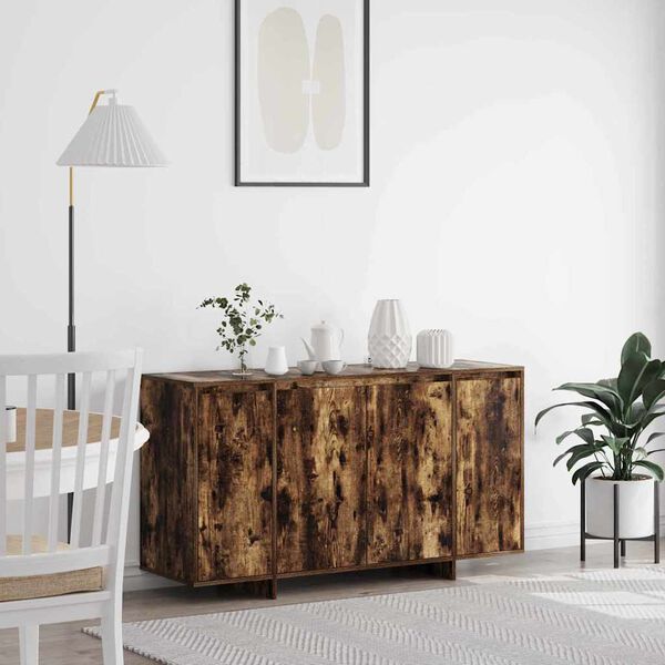 vidaXL Buffet Ch&ecirc;ne fum&eacute; 135 x 41 x 75 cm Bois d'ing&eacute;nierie