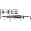 vidaXL Cadre de lit métal sans matelas avec tête de lit noir 183x213cm
