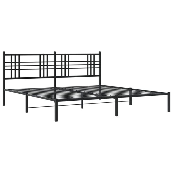 vidaXL Cadre de lit métal sans matelas avec tête de lit noir 183x213cm