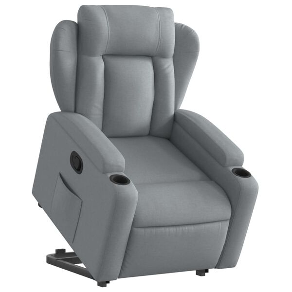 vidaXL Fauteuil inclinable Gris clair Tissu