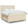 vidaXL Sommier &agrave; lattes de lit avec matelas Cr&egrave;me 180x200 cm Tissu