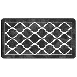 vidaXL Tapis lavable noir et blanc 80x150 cm