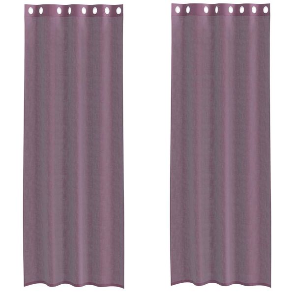 vidaXL Rideaux en voile avec &oelig;illets 2 pcs violet 140x260 cm