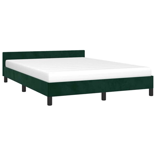 vidaXL Cadre de lit sans matelas vert fonc&eacute; 140x190 cm velours