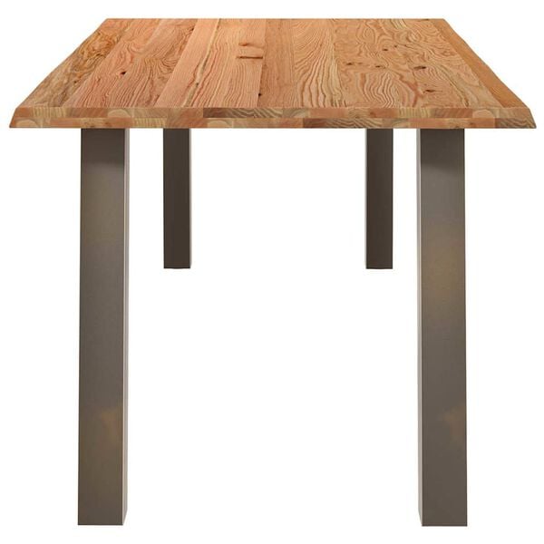 vidaXL Table &agrave; manger marron clair bois de ch&ecirc;ne massif rectangulaire