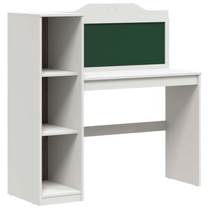 vidaXL Bureau avec rangement ouvert et tableau noir ROROS Blanc