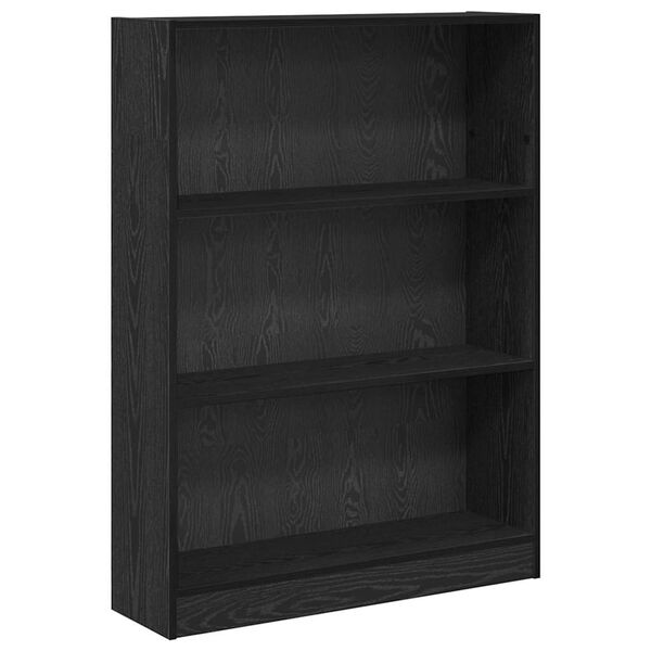 vidaXL &Eacute;tag&egrave;re Ch&ecirc;ne noir 80 x 24 x 109 cm Bois d'ing&eacute;nierie
