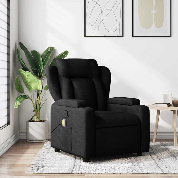 vidaXL Fauteuil de massage inclinable noir tissu