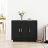 vidaXL Buffet Ch&ecirc;ne noir 92 x 35 x 75 cm Bois d'ing&eacute;nierie