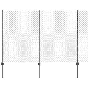 vidaXL Cl&ocirc;ture avec poteau Gris