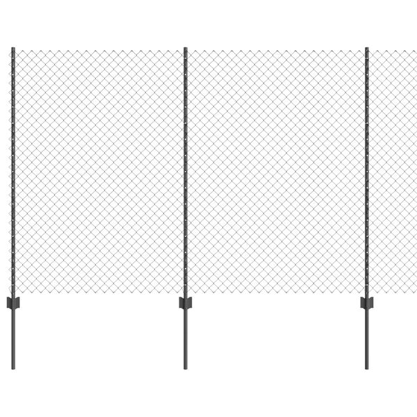 vidaXL Cl&ocirc;ture avec poteau Gris 1,5 x 10 m Acier et PVC