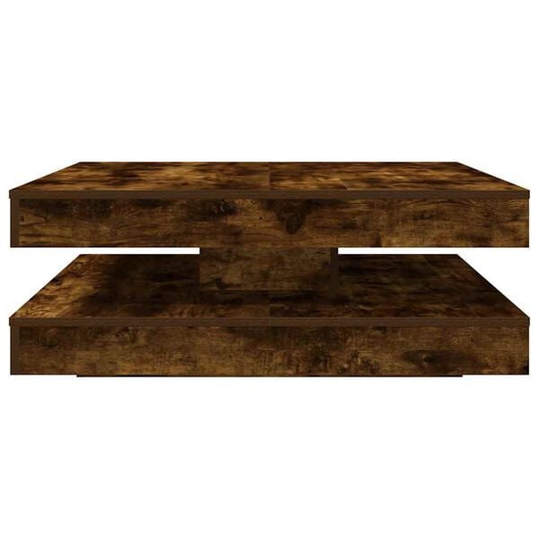 vidaXL Table basse rotative &agrave; 360 degr&eacute;s ch&ecirc;ne fum&eacute; 90x90x34,5 cm