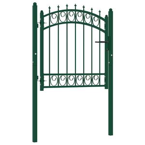 vidaXL Portail de cl&ocirc;ture EMMEN avec pointes en acier 103&nbsp;x&nbsp;97&nbsp;cm vert