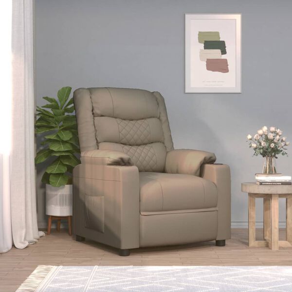 vidaXL Fauteuil inclinable &eacute;lectrique Cappuccino Similicuir