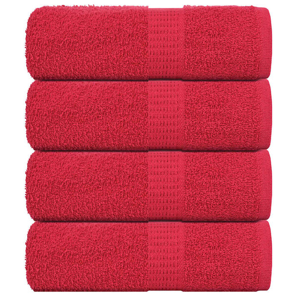 vidaXL Serviettes de toilette FROGN 4 pièces Rouge 30x30 cm 360 g/m²