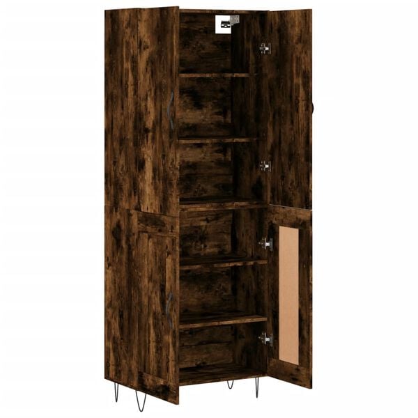 vidaXL Buffet haut Ch&ecirc;ne fum&eacute; 69,5x34x180 cm Bois d'ing&eacute;nierie