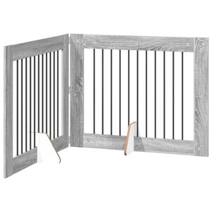 vidaXL Porte de chien pliable avec supports 2 pc Sonoma gris 200,5 cm