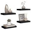 vidaXL &Eacute;tag&egrave;res murales flottantes 4 pcs noir 40x23x3,8 cm MDF