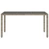 vidaXL Table de jardin 150x90x75cm Verre trempé et résine tressée Gris