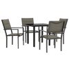 vidaXL Ensemble &agrave; manger de jardin 5 pcs noir textil&egrave;ne et acier