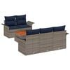 vidaXL Ensemble de canap&eacute; de jardin 6 pc Gris polyrotin