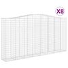 vidaXL Paniers &agrave; gabions arqu&eacute;s 8 pcs 400x50x200/220 cm Fer galvanis&eacute;