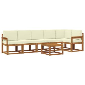 vidaXL Ensemble de canap&eacute;s d'ext&eacute;rieur 7 pcs Naturel et Cr&egrave;me