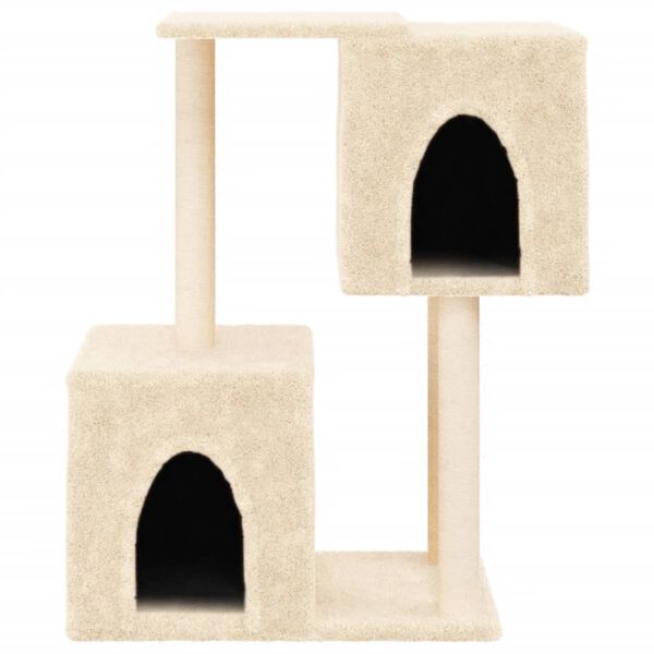 vidaXL Arbre &agrave; chat avec griffoirs en sisal Cr&egrave;me 86 cm