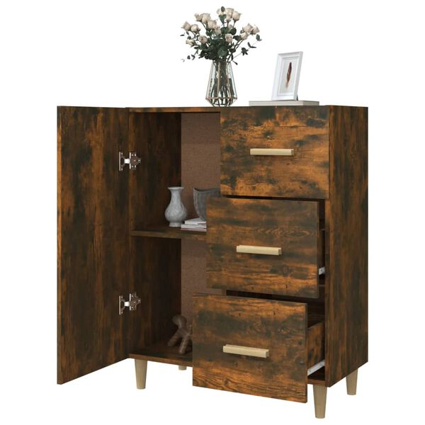 vidaXL Buffet chêne fumé 69,5x34x90 cm bois d'ingénierie