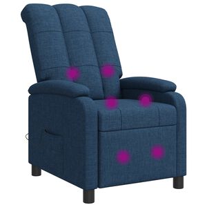 vidaXL Fauteuil de massage inclinable Bleu Tissu