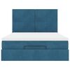 vidaXL Cadre de lit ottoman avec matelas bleu foncé 140x200 cm velours