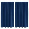 vidaXL Rideaux occultants avec anneaux 2 pcs Bleu fonc&eacute; 140 x 140 cm