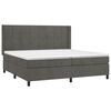 vidaXL Sommier &agrave; lattes de lit et matelas Gris fonc&eacute; 200x200cm Velours