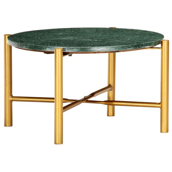 vidaXL Table basse Vert 60x60x35 cm Pierre v&eacute;ritable et texture marbre