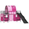 vidaXL Lit mezzanine pour enfants Noir et rose 99,5 x 190 cm M&eacute;tал