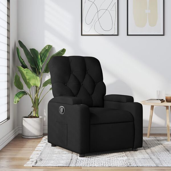 vidaXL Fauteuil inclinable Noir Tissu