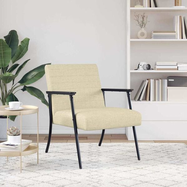 vidaXL fauteuil Cr&egrave;me 59 x 75 x 78 cm tissu
