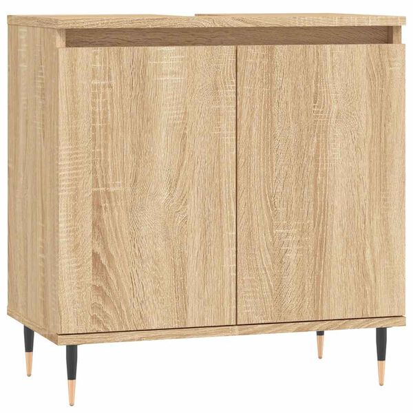 vidaXL Armoire de bain ch&ecirc;ne sonoma 58x33x60 cm bois d'ing&eacute;nierie