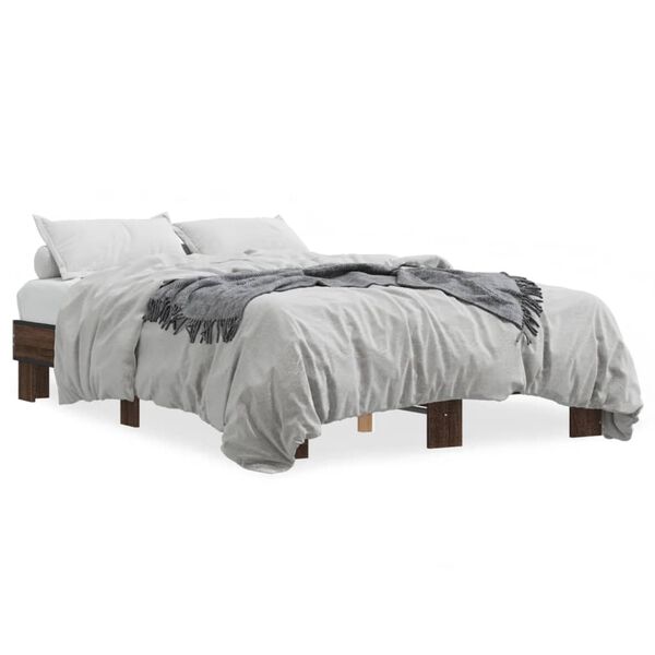 vidaXL Cadre de lit sans matelas ch&ecirc;ne marron 140x190 cm