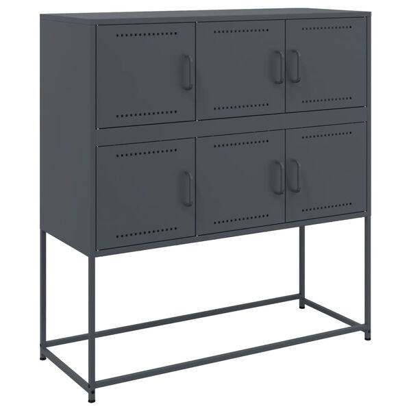 vidaXL Buffet anthracite 100,5x39x107 cm acier