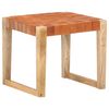 vidaXL Tabouret Marron clair Cuir v&eacute;ritable et bois de manguier massif