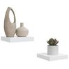 vidaXL &Eacute;tag&egrave;re murale flottante 2 pcs Blanc brillant 23x23,5x3,8cm MDF