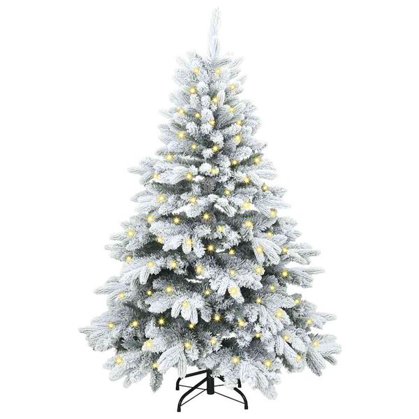vidaXL Sapin de No&euml;l artificiel avec 150 LED Blanc 120 cm PE et PVC