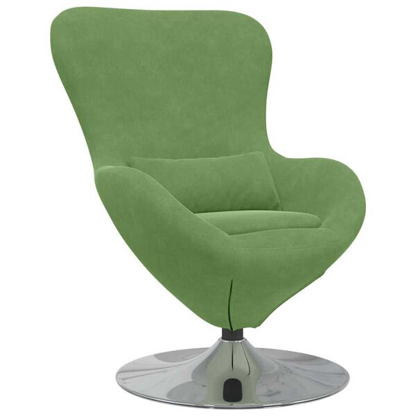 vidaXL Fauteuil œuf Vert clair 63 x 73 x 90 cm Velours